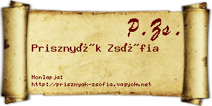Prisznyák Zsófia névjegykártya